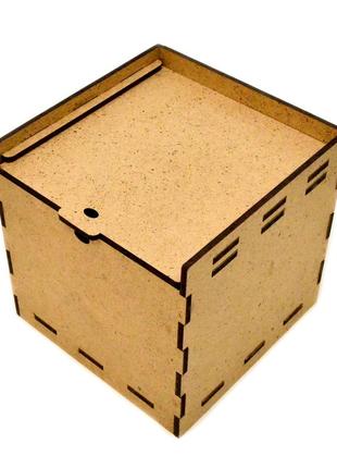 Коробка мдф 10х10х10 см подарункова маленька коробочка для подарунка коричневого кольору