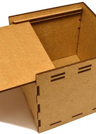 Коробка мдф 10х10х10 см (в разобранном виде) подарочная маленькая коробочка для подарка коричневого цвета4 фото