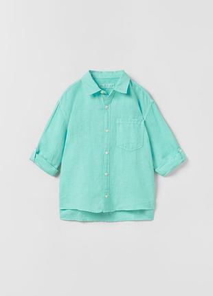 Рубашка из  льна zara