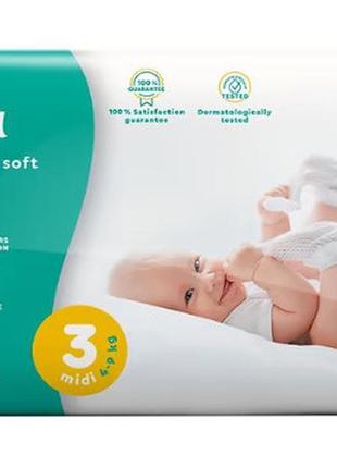 Підгузники одноразові dada extra soft 3 midi для немовлят вагою 4-9 кг 54 шт1 фото