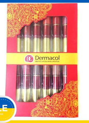 Набір рідких матових помад dermacol matte lipcolor lipstick 12 штук