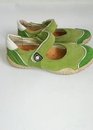 Кожаные туфли на липучках3 фото