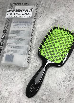 Продувна широка щітка для укладання волосся та сушки феном superbrush plus hollow comb