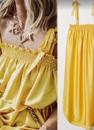 Атласный сарафан h&m
