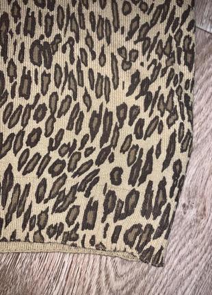 Мини юбка леопард, леопардовая юбка, юбка на высокой посадке, вязаная юбка3 фото