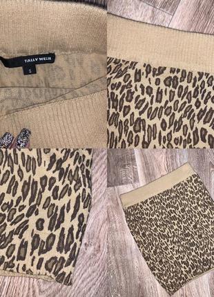 Мініспідниця леопард, леопардова спідниця, спідниця на високій посадці, в'язана спідниця