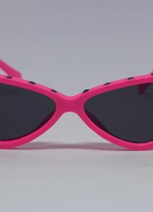Очки в стиле valentino женские солнцезащитные кошечки узкие розово малиновые2 фото
