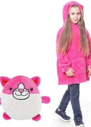 Детская толстовка  игрушка huggle pets с капюшоном, игрушка худи трансформер с рукавами розовая7 фото