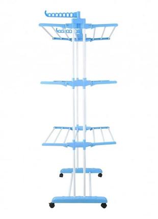 Підлогова сушарка для білизни garment rack with wheels 3 яруси tw1164 фото