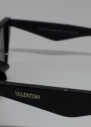 Очки в стиле valentino женские солнцезащитные кошечки узкие черные
