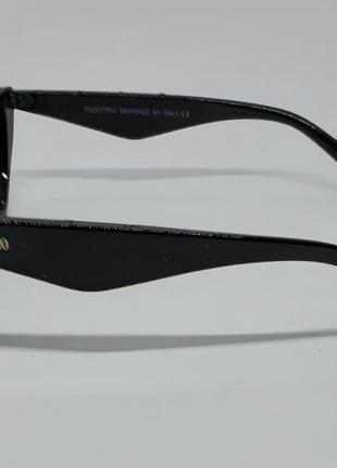 Очки в стиле valentino женские солнцезащитные кошечки узкие черные