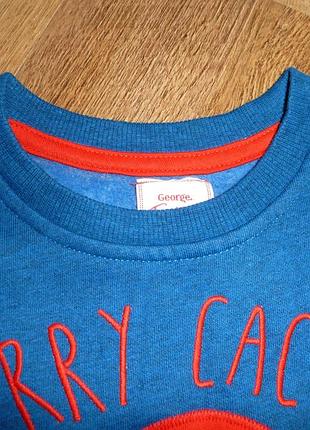 Свитер, свитшот на 5-6 лет george на близнецов с новогодним кактусом