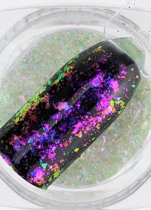 Хлопья юкі для ногтей маникюра хамелеон