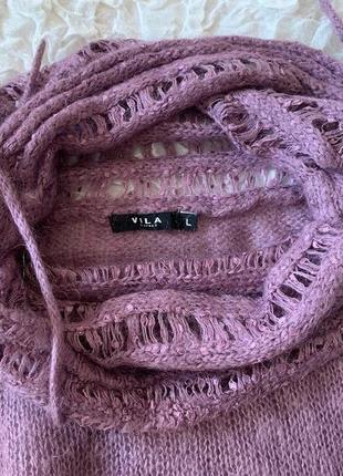 Тонкий ажурный мохеровый свитер  vila m-l2 фото