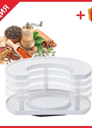 Спецовница spice spinner two-tiered spice organizer на 2 уровня | органайзер для специй1 фото