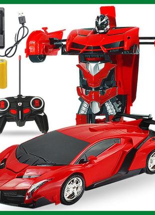 Робот трансформер на ридиоуправлении, машинка трансформер автобот с пультом управления