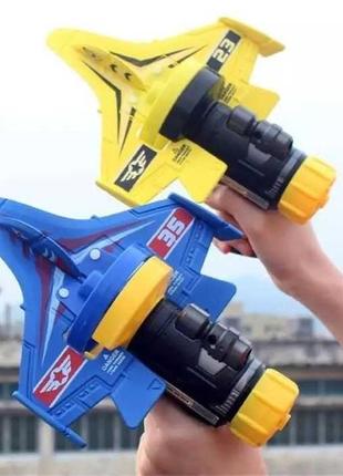 Дитячий пістолет катапульта space bus power 88118, дитячий планер катапульта з літаком3 фото