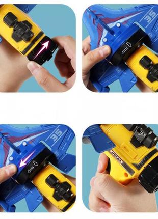 Дитячий пістолет катапульта space bus power 88118, дитячий планер катапульта з літаком8 фото