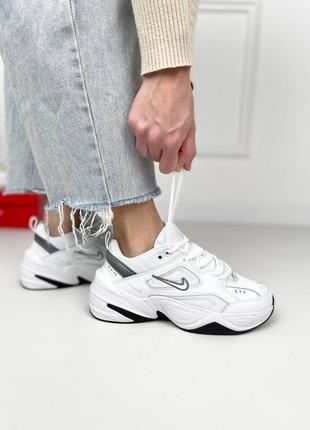 Nike m2k tekno ‘white grey’6 фото