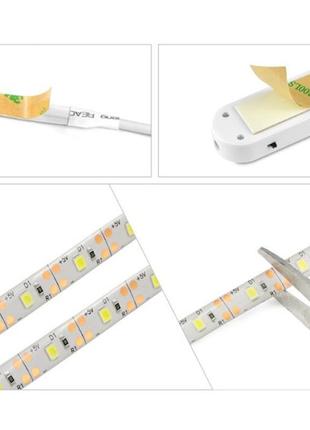Лента светодиодная на батарейках 1м nicedevice strip с microusb и датчиком движения, 4*ааа3 фото