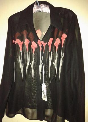 Нова шифонова блузка раз.48-50 (ексклюзив) дуже ошатна.