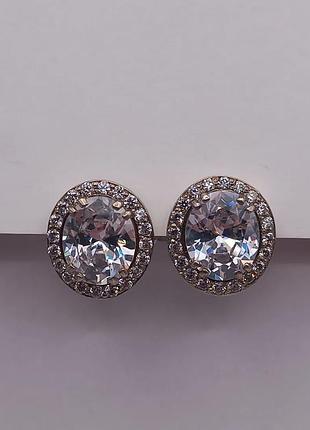 Серебряные серьги с кубическим цирконом