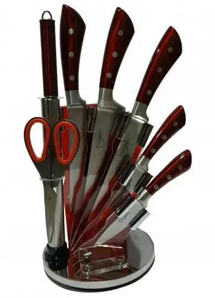 Набор ножей на подставке 8 предметов platinum pl-s08r