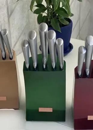 Набор кухонных ножей с подставкой 6 предметов edenberg eb-11008 набор ножей из нержавеющей стали на подставке!2 фото