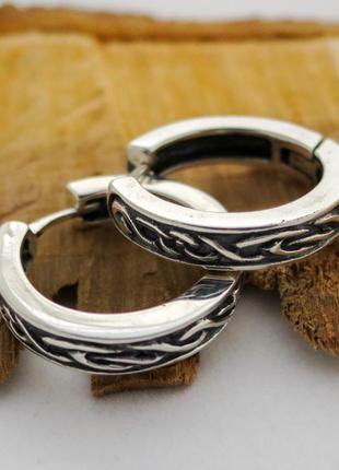 Серьги унисекс кельтский орнамент серебро