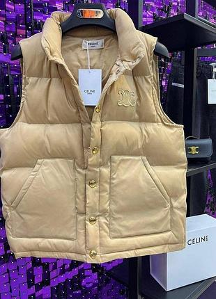 Жилетка дута короткая в стиле celine черная беж песочная
