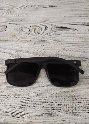 Солнцезащитные очки чёрные матовые5 фото
