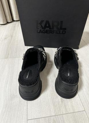 Шикарные кожаные мюли шлепанцы туфли на меху karl lagerfeld7 фото