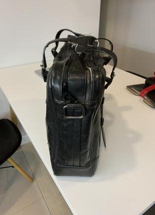 Кожаная мужская сумка для документов и ноутбука8 фото