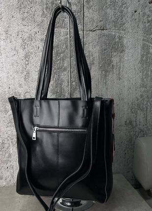 Жіноча шкіряна сумка шопер шкіряний2 фото