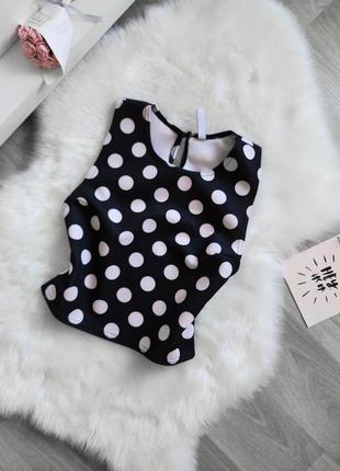 Женский черный топ в горошек fb sister