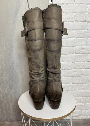 Кожаные демисезонные сапоги на устойчивом каблуке kimkay 40р потолка 26,2см5 фото