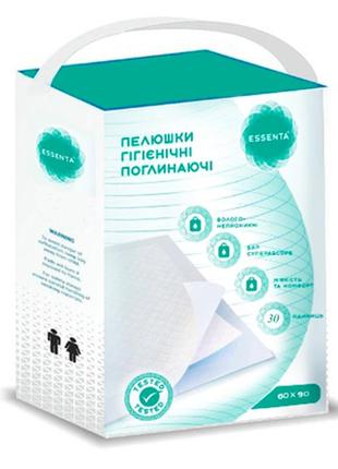 Пелюшки для немовлят essenta+ 60 х 90 см 30шт поглинаючі