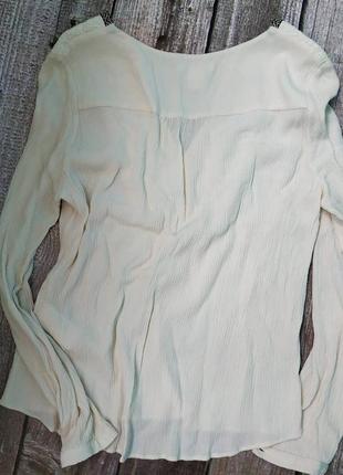 Блузка рубажная молочная с вышивкой3 фото