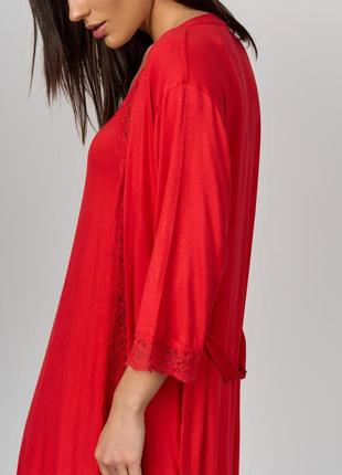 Комплект халат + сорочка віскоза - ніжне мереживо  xл4 фото