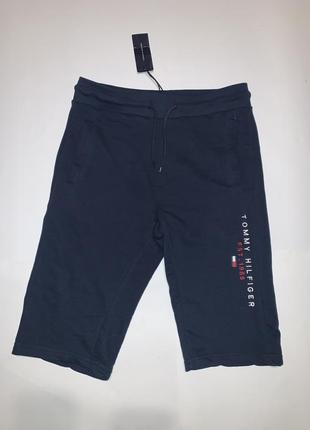 Шорты tommy hilfiger desert sky navy organic cotton logo sweat shorts2 фото