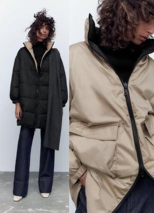 Zara двухсторонее пальто куртка в наличии