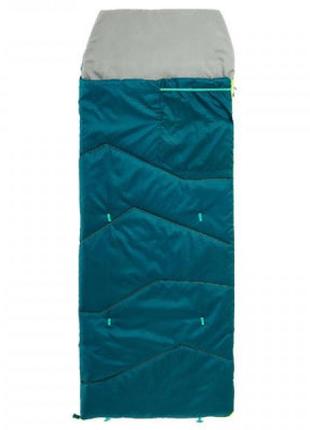 Дитячий спальний мішок для кемпінгу quechua mh100 (170 x 65 см) зелений1 фото