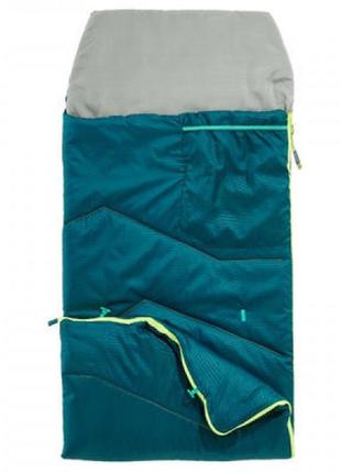Детский спальный мешок для кемпинга quechua mh100 (170 x 65 см) зеленый5 фото