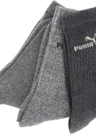 Комплект сірих високих спортивних шкарпеток puma sprot unisex (оригінал): набір з 3 пар2 фото