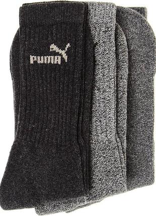 Комплект сірих високих спортивних шкарпеток puma sprot unisex (оригінал): набір з 3 пар3 фото