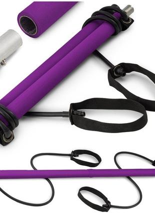 Тренировочная палка с эспандерами hop-sport hs-t090gs фиолетовая
