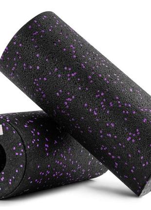 Ролер масажер (валик, ролик) гладкий hop-sport epp 33 см hs-p033yg чорно-фіолетовий, пустотілий4 фото
