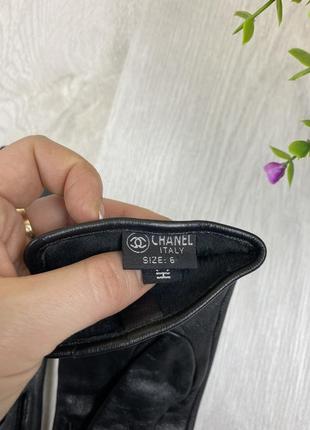 Перчатки кожаные chanel. италия