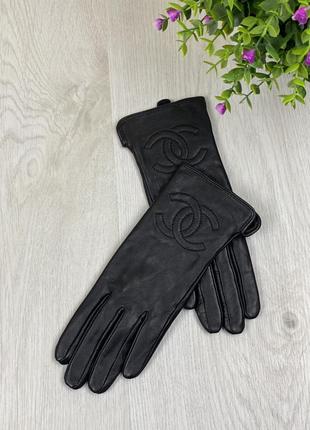 Перчатки кожаные chanel. италия
