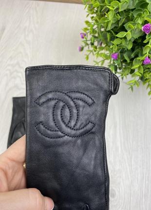 Перчатки кожаные chanel. италия
